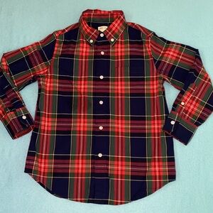 CREWCUTS RE-IMAGINED by J CREW plaid tartan button down long sleeve NEW size M